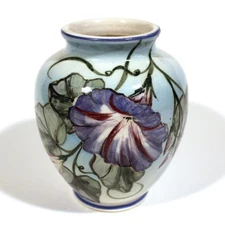 SBCD SANTA BARBARA CERAMIC DESIGN VASE MORNING GLORY FLOWERS 1983 ATWILL & TATE