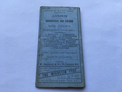 RARE C1894 ERA W.HAMMANT&Co No10 LONDON TO CHICHESTER AND BOGNOR ONE PENNY MAP