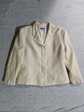 Vintage Pendleton 100 Virgin Wool Blazer Cream Lined 4 Button Jacket Women's 16