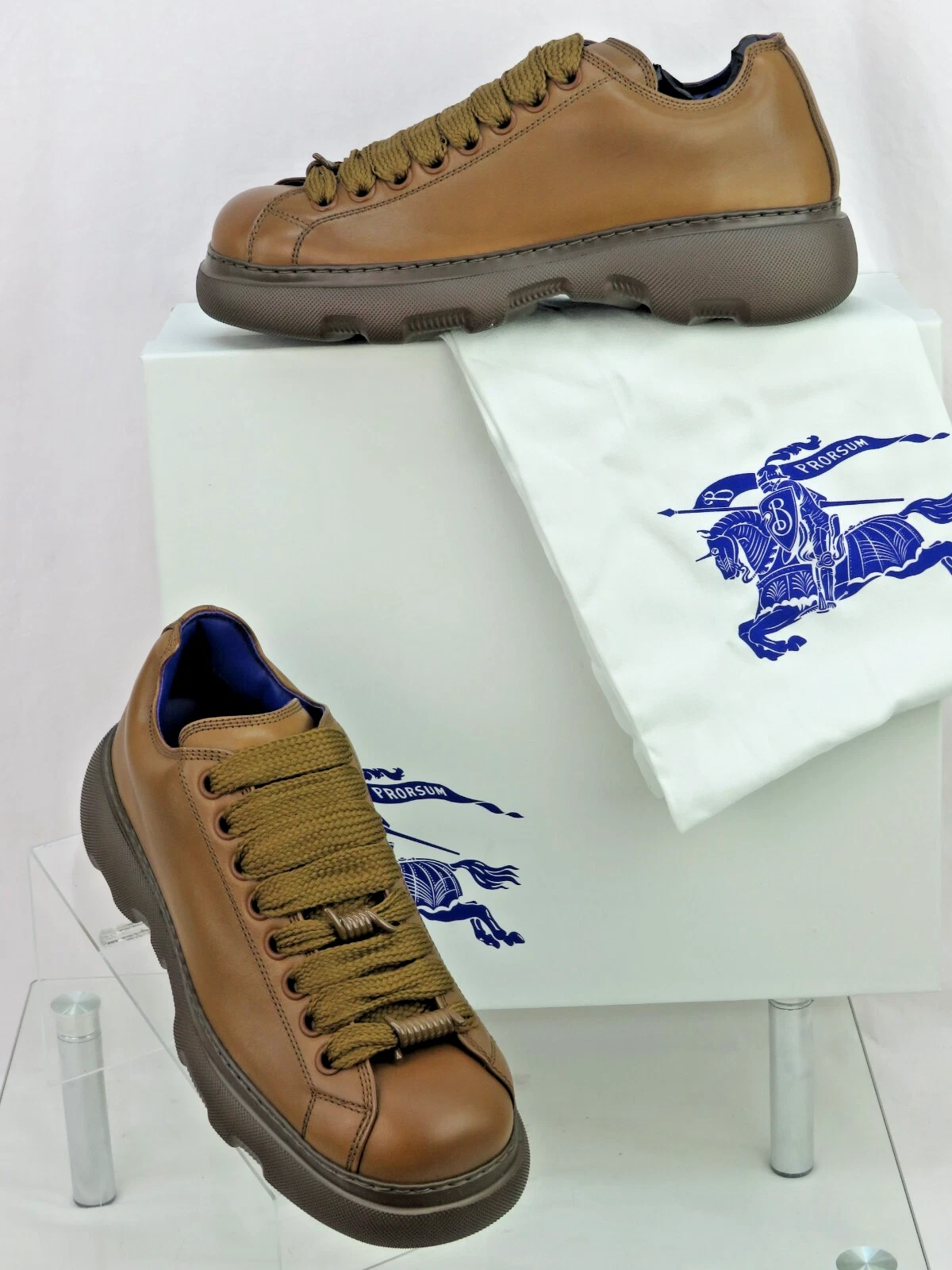 NIB BURBERRY RANGER DARK BROWN LEATHER LACE UP HIKING BOOTS 9.5 ITALY $1K