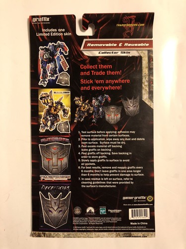 Transformers Gamer Graffix Removable & Reusable Decepticons Collector Skin - Picture 8 of 10