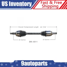 Fits 2002 2003 2004 Mini Cooper Base Manual Trans. Front Left CV Axle CV Joint