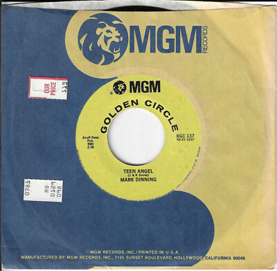 Mark Dinning - Teen Angel / Bye Now Baby (7'' RE MGM-Records Vinyl-Single USA)