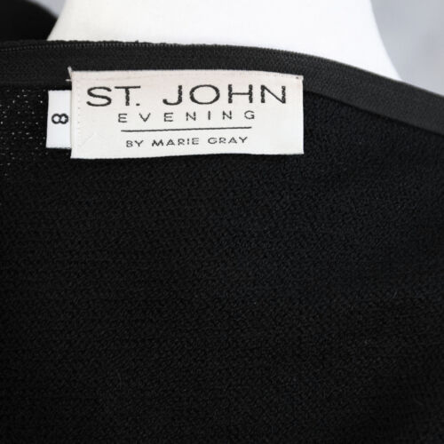 ST JOHN Evening Black with Silver and Gold Paillette Embellished Dress Size 8 - Picture 8 of 8
