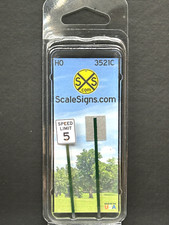 HO-3500-021-C / 1:87 HO Scale Model Street  Railroad Signs "5 mph"