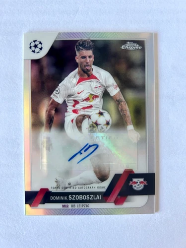 2022-23 Topps Chrome Dominik Szoboszlai Refractor Autograph RB Leipzig Auto Card