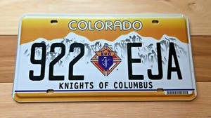 Colorado Knights of Columbus License Plate