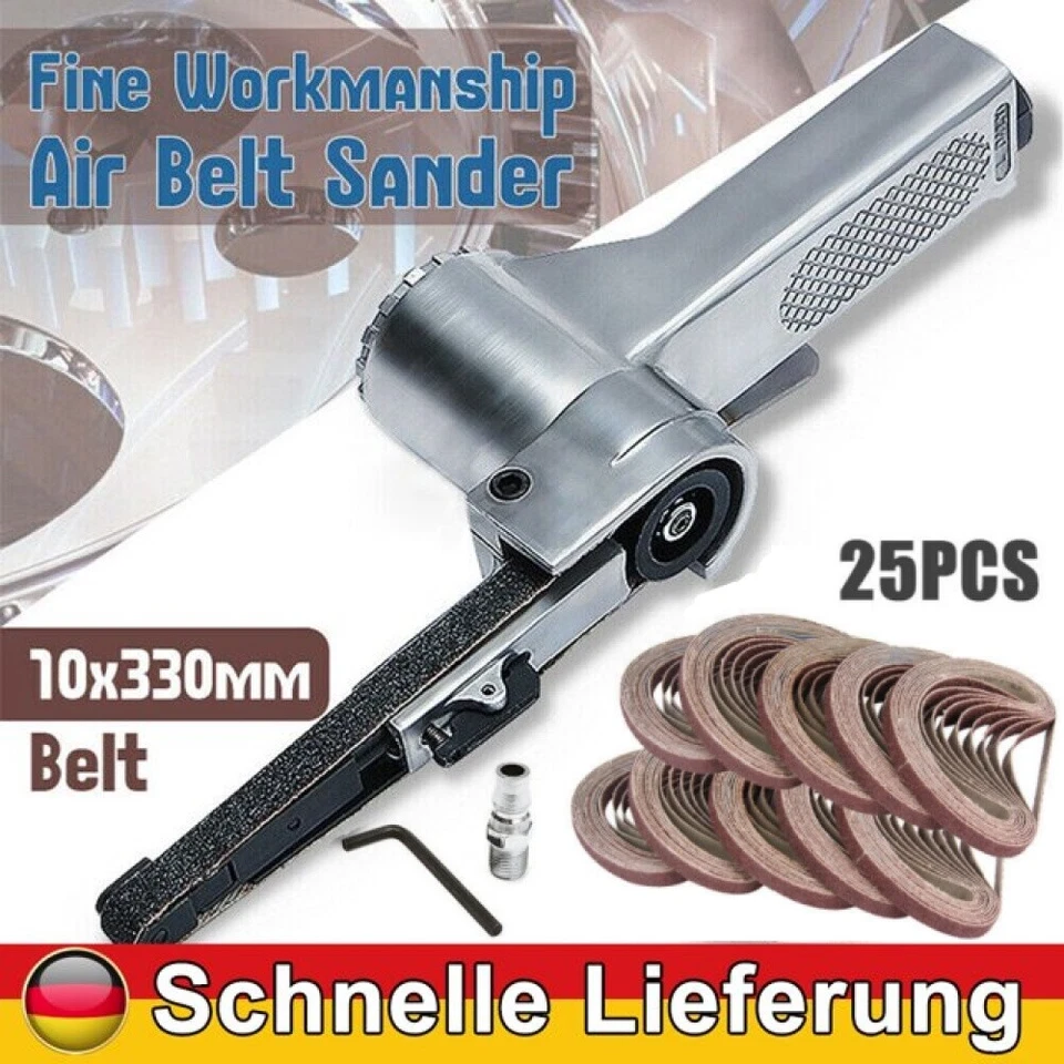 Druckluft Bandschleifer Fingerschleifer 10mm Schleifbänder Druckluftschleifer - Bild 2 von 4