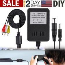 AV RCA Audio AC Cable Power Supply Adapter Cord For Super Nintendo SNES Game Set