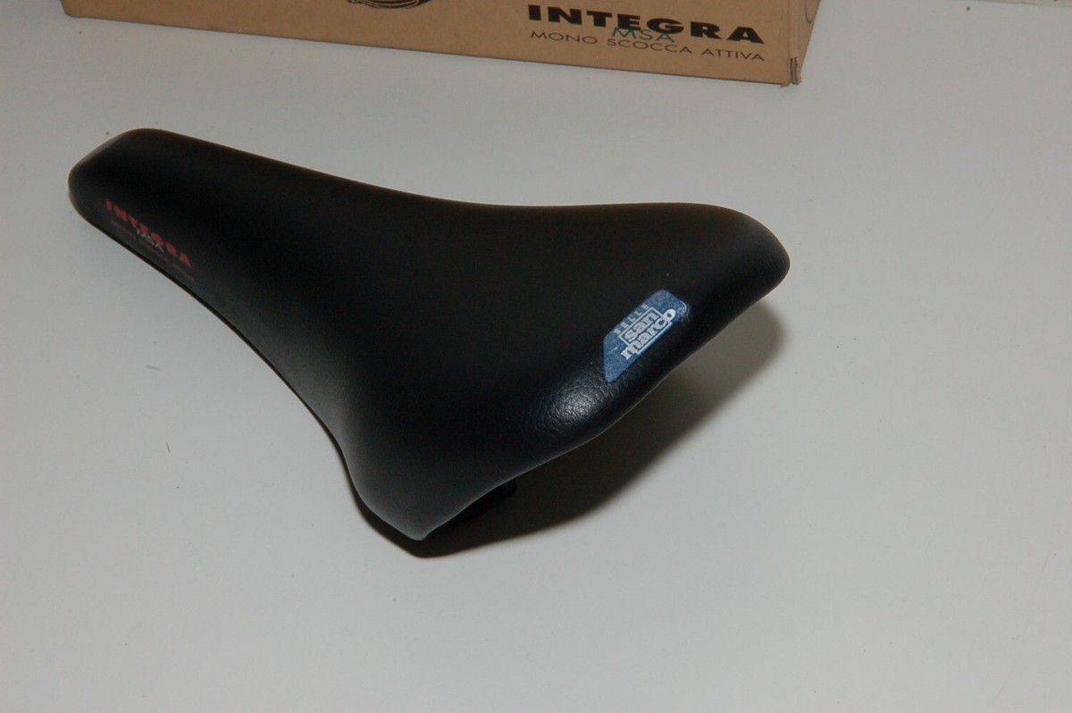 VINTAGE SELLE SAN MARCO INTEGRA MSA PLUS BLACK LEATHER RACING SADDLE