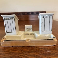 Lusterware Ashtray Gentlemen and Ladies Outhouse Made in Japan Farmhouse Décor
