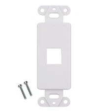 1-Port Keystone Jack Wall Plate Insert White Snap-In RCA F-TYPE RJ45 HDMI LOT