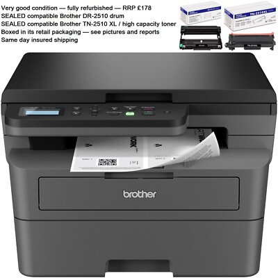 Brother DCP-L2620DW Kompakter WLAN All-in-One Mono Laserdrucker, NEU XL Toner