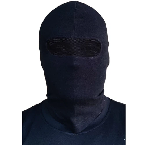 Sturmhaube mit Netz vor Augen in schwarz Hooligans Ultras Maske Balaclava Beanie - Bild 5 von 6