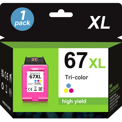 High Yield 67XL Ink Cartridges for HP 67 Deskjet 1255 2720e 2732 2755 4130e Lot