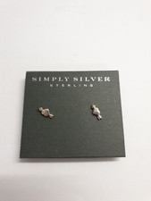 Image of Simply Silver Sterling Silver Heart Stud Earrings REF DSS5