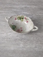 Nobilta Ceramic Bowl w/ Handles, Floral