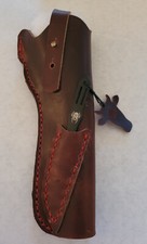 Leather Handmade Gun Holster / 22 / 45 Western-Style Revolver / knife included