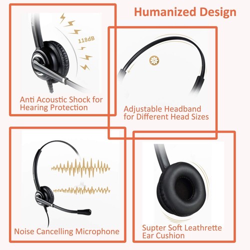 Cisco Phone Headset + Microphone Noise Cancelling Telephone Headset + Free Gift - Picture 4 of 7