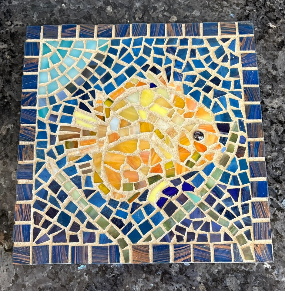 Mosaico azulejo peixe arte decoração de parede pedra degrau azulejo banheiro para piscina FEITO À MÃO - Imagem 3 de 3