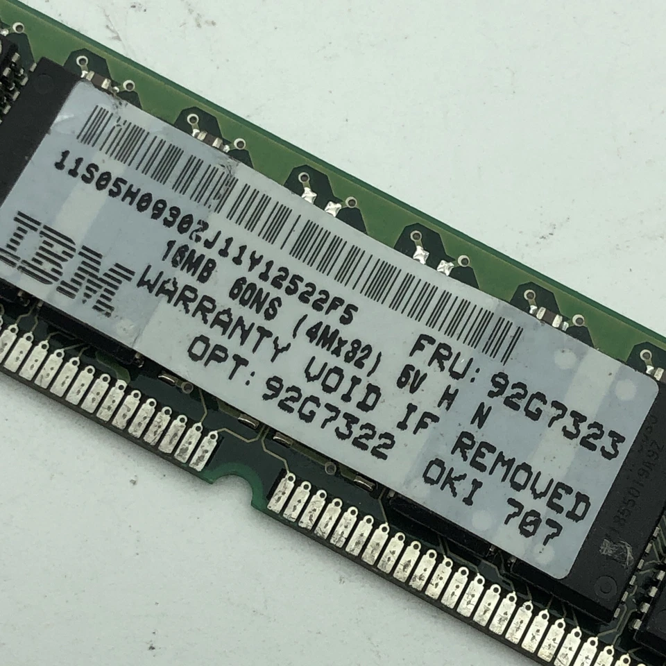 IBM 16MB FPM 70NS SIMM 72-PIN 4X32 Memory FRU# 92G7322 92G7323 05H0930 - Image 4 of 4