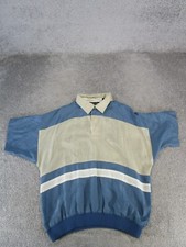 Vintage Christian Dior Monsieur Shirt Mens Medium Blue Beige Silk 