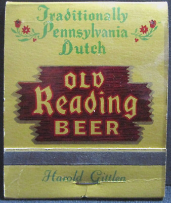OLD READING BEER 1930s Souvenir GIANT Feature Matchbook 22 stick