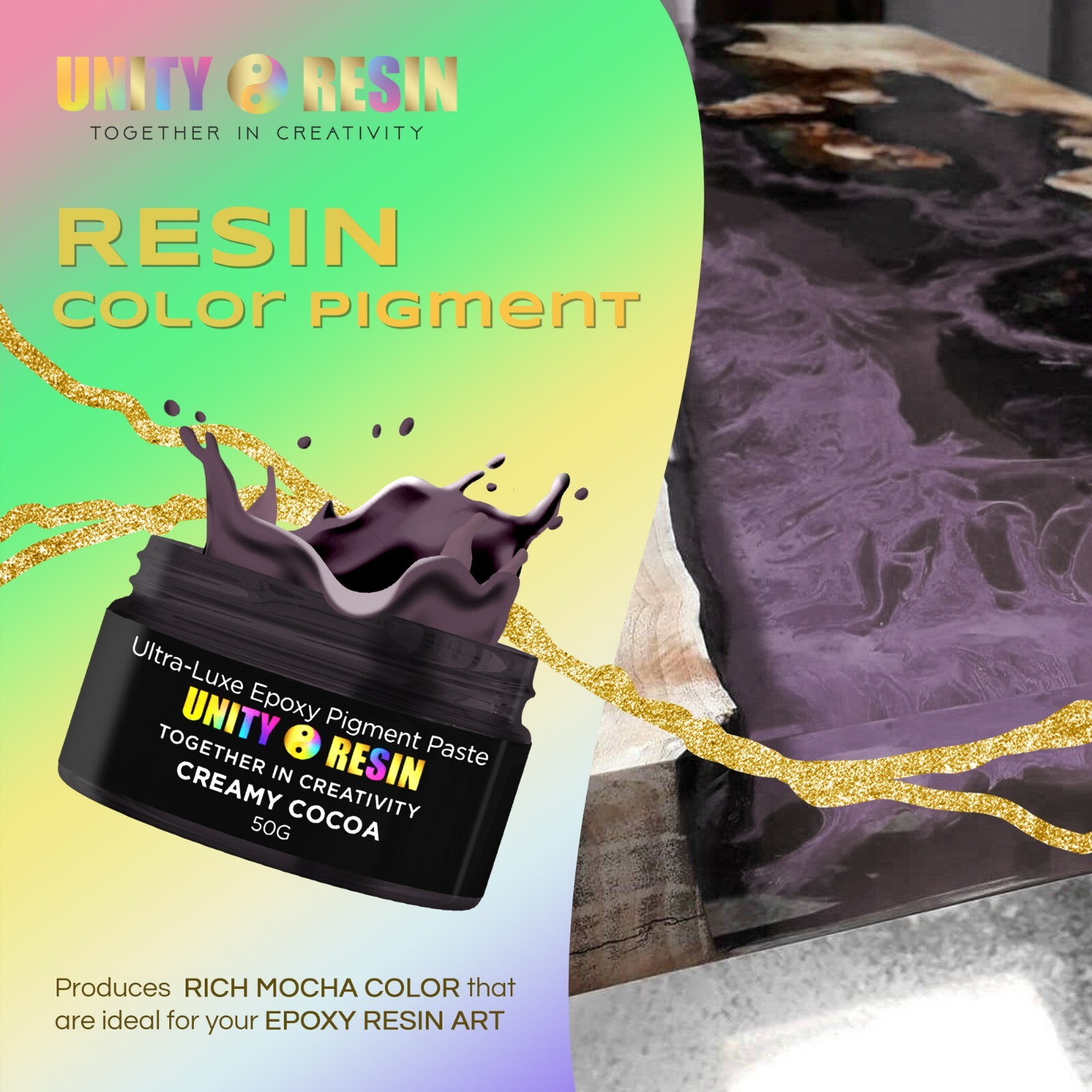 Ultra- Luxe' Epoxy Pigment Paste-CREAMY COCOA, Resin Color, Resin Art Supplies-image