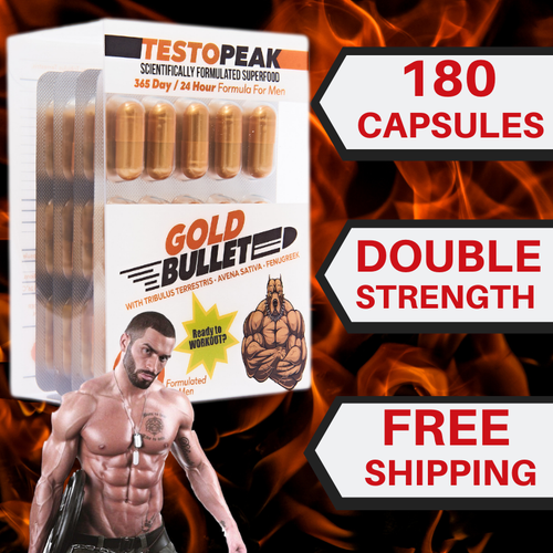 TESTOPEAK GOLD BULLET Tribulus Terrestris Testosterone Booster 3 Months