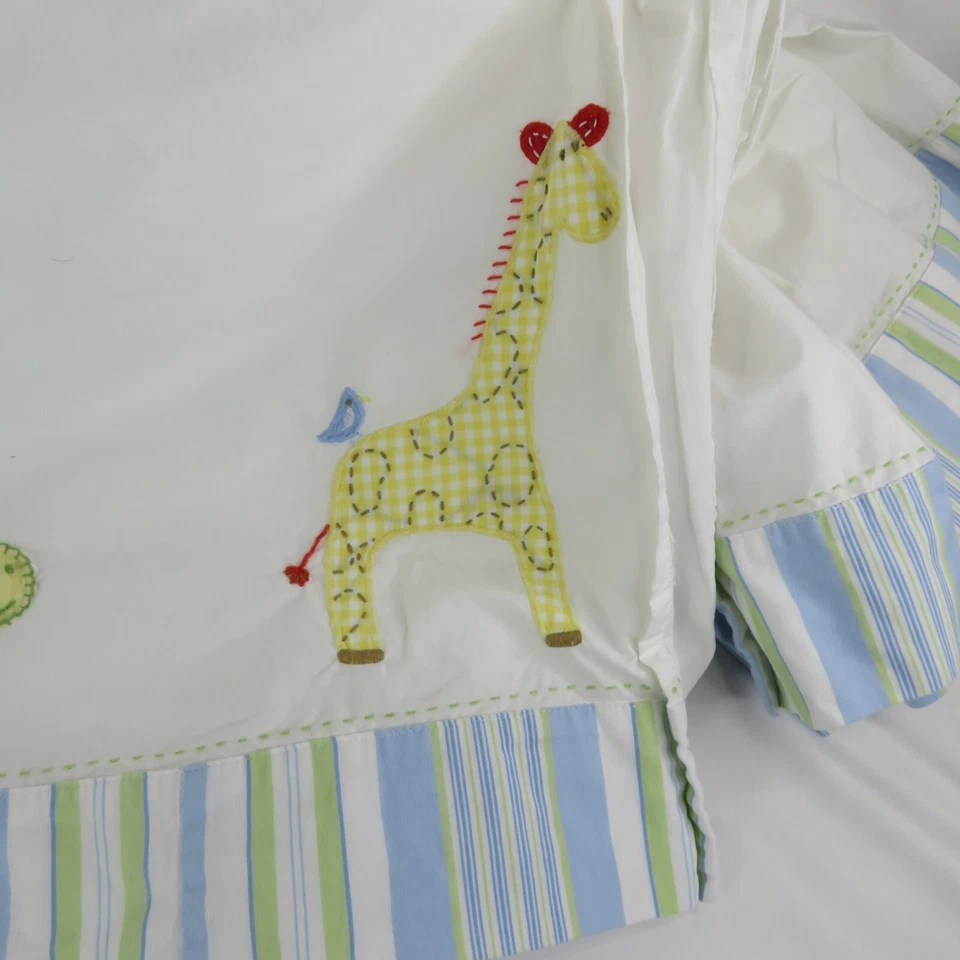Юбка для детской кроватки Pottery Barn зоопарк животные жираф слон бегемот обезьяна Африка - Изображение 4 из 4