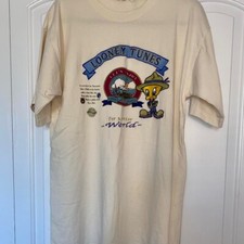 Looney Tunes Shirt. Cream Acme Vintage Short Sleeve. 