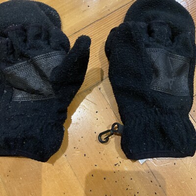 Gap Kinder schwarze fingerlose Handschuhe mit Fäustling Abdeckung Alter 8-9 M