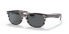 Ray-Ban New Wayfarer Color Mix Striped Grey/Dark Grey 58 mm Sunglasses RB2132