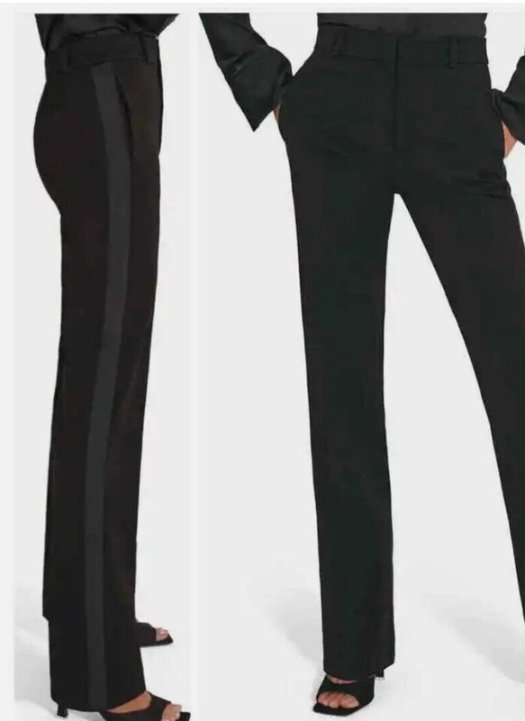 Favorite Daughter The Tuxedo Pant Black Side Sateen Stripe Pant 10