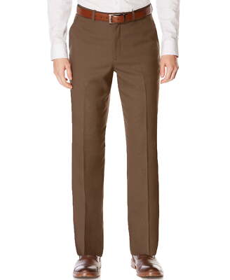 Perry Ellis Portfolio Men's Brown Classic Fit Nailhead Dress Pants