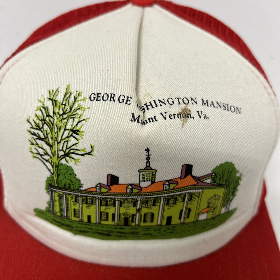 VTG 80s Washington Mansion Mount Vernon Foam Trucker Snapback