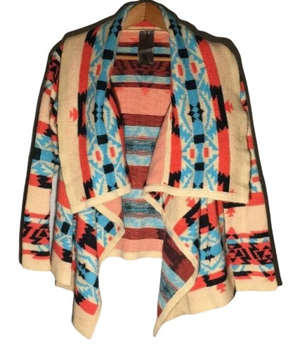 MOON COLLECTION Emily Aztec Tribal Cardigan size Small - Picture 2 of 10