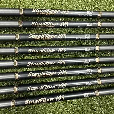 AeroTech SteelFiber i95 Black Label Private Reserve .370 R Flex Shafts SET OF 8
