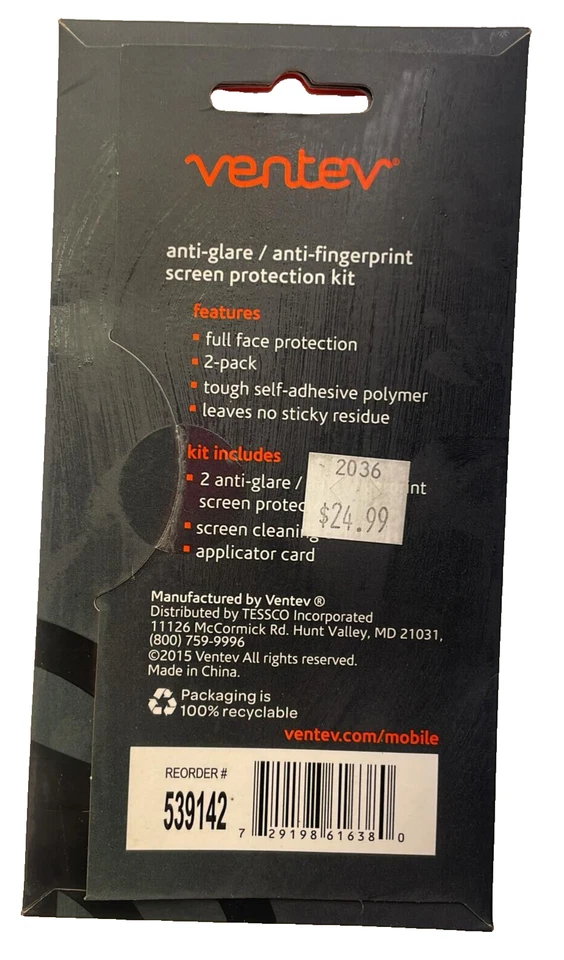 Protector de pantalla antirreflejo antirhuellas dactilares Ventev para Samsung Galaxy S6, transparente Foto 2 de 4