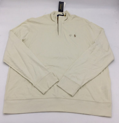 Polo Ralph Lauren ベージュ 中綿入り $138 Polo Ralph Lauren Men's Luxury Jersey 1/4 Zip Pullover, Cream