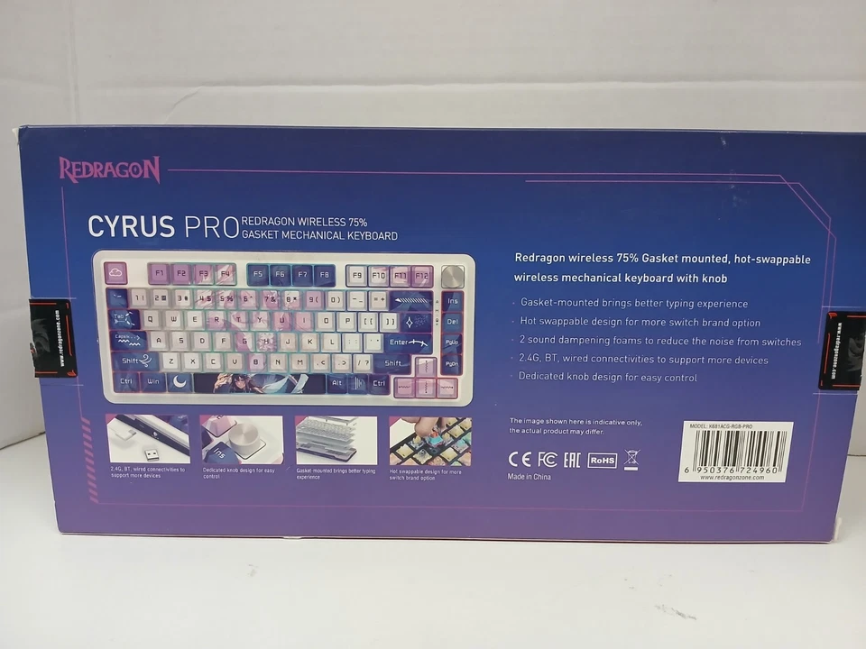 Redragon K681 Cyrus Pro Wireless 75% Gasket Mechanical Keyboard - Image 2 of 4