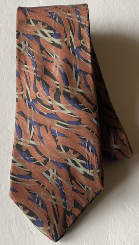 Vintage FENDI 100% Silk Neck Tie GRAPHIC Design Multicolor Black Label 3.5” - Picture 4 of 6