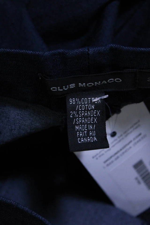 Pantalón Club Monaco Mujer Algodón Denim Tiro Bajo Pierna Recta Azul Oscuro Talla 2 Foto 4 de 4