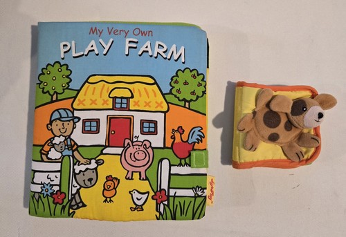 2 Soft Play Cloth Baby Books, "My Very Own Play Farm" + a Puppy Book, 2004
