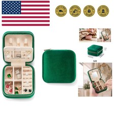 Plush Velvet Travel Jewelry Case, Organizer, Box, Small Case for Women, Earri...