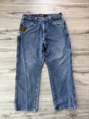 Wrangler Riggs Workwear Jeans Mens Size 36 X 30 Work Horse Blue Denim Durable