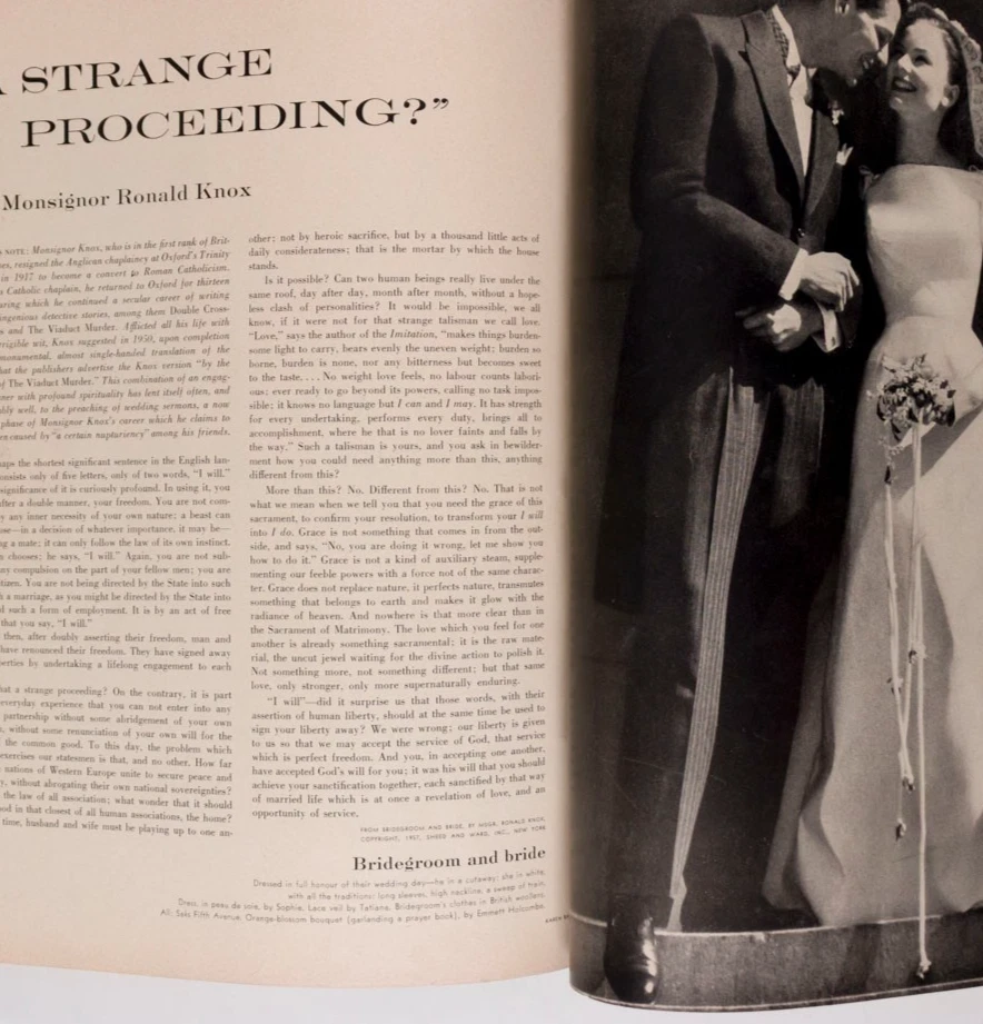 Anne St Marie RENE BOUCHE Bridal VOGUE July 1957 Marmie Eisenhower HORST Vevean - Image 3 of 4