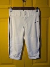 Nike Youth Stock Vapor Pro Piped Baseball Softball Pants Sz S AQ7979-107 White
