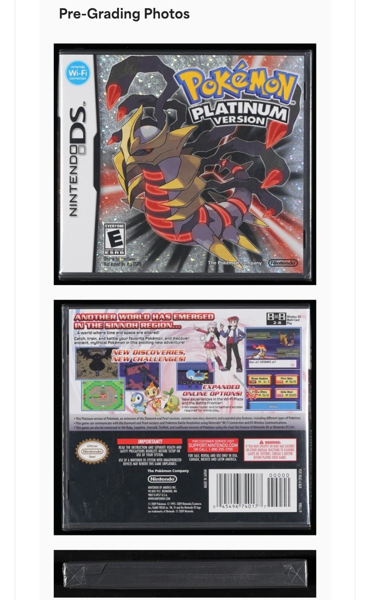 pokemon platinum game card Pokemon Platinum Version for Nintendo DS. 100% Authentic! Tested, Cartridge  Only