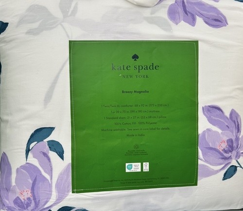 Kate Spade Gray and Multicolor Floral Twin/Twin XL Comforter Set 68”x92” - Picture 2 of 3